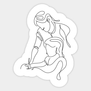 Women Day Line Art Minimal Sticker